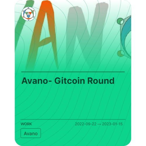 Avano- Gitcoin Round