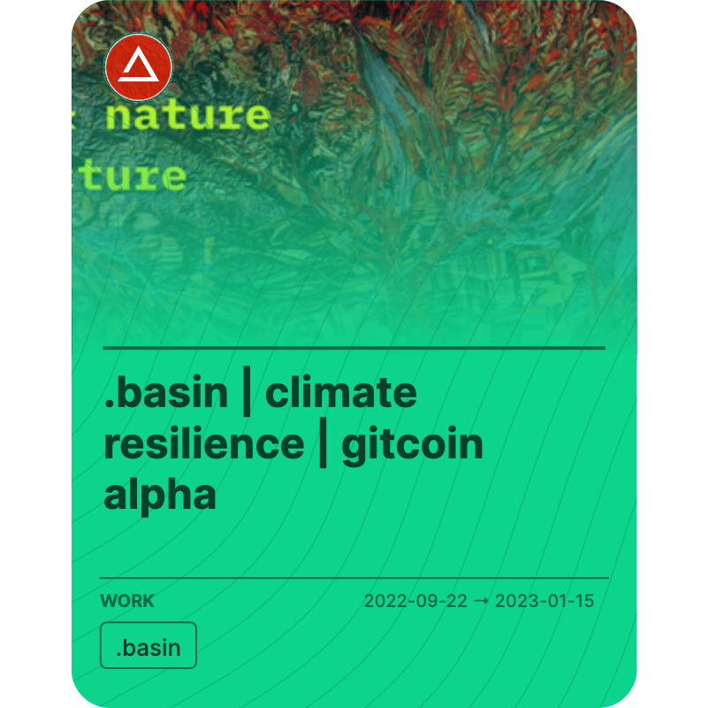 .basin | climate resilience | gitcoin alpha