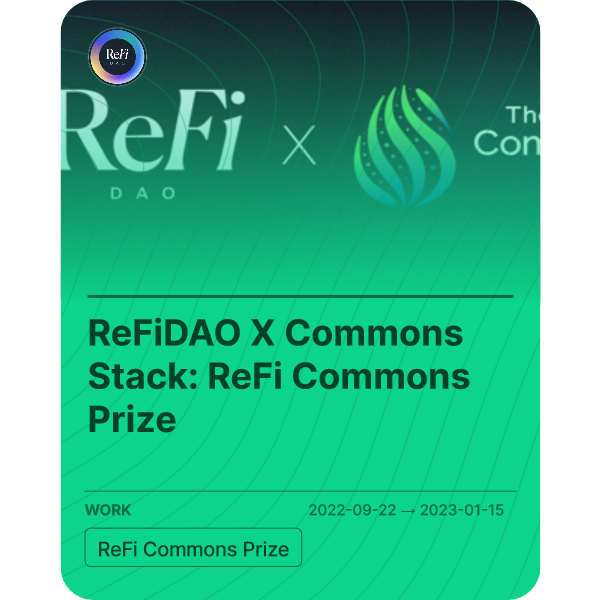 ReFiDAO X Commons Stack: ReFi Commons Prize