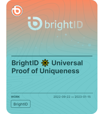 BrightID 🔆 Universal Proof of Uniqueness