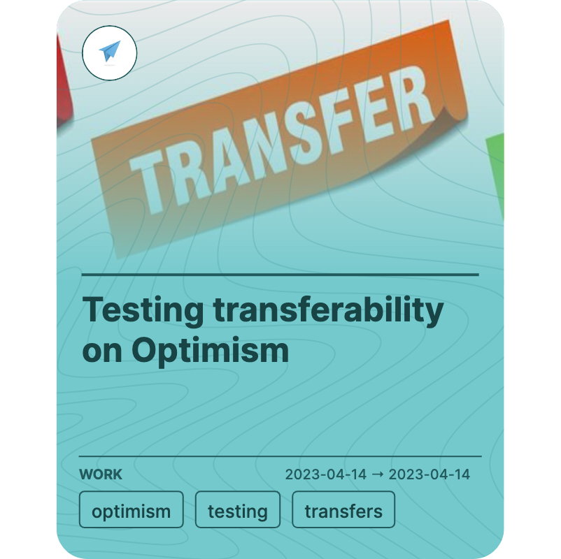 Testing transferability on Optimism