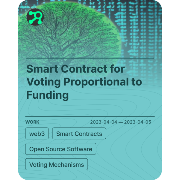 Smart Contract for Voting Proportional to Funding