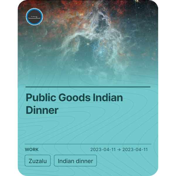 Public Goods Indian Dinner