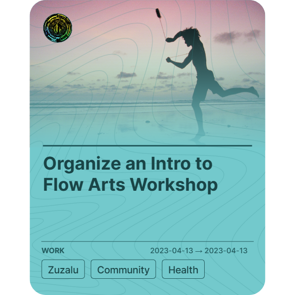 Organize an Intro to Flow Arts Workshop