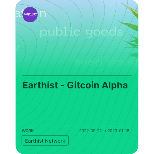 Earthist - Gitcoin Alpha