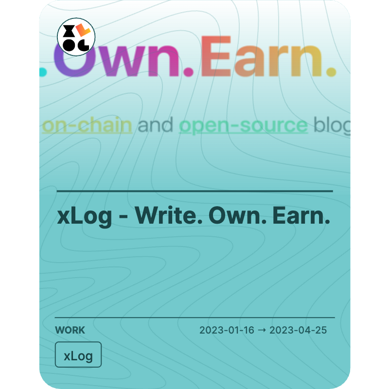 xLog - Write. Own. Earn.