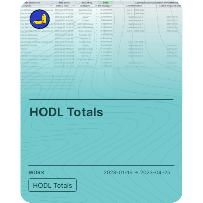 HODL Totals