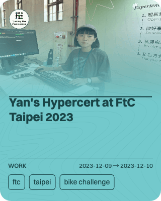 Yan's Hypercert at FtC Taipei 2023