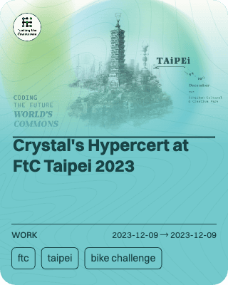 Crystal's Hypercert at FtC Taipei 2023