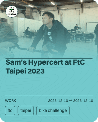 Sam's Hypercert at FtC Taipei 2023