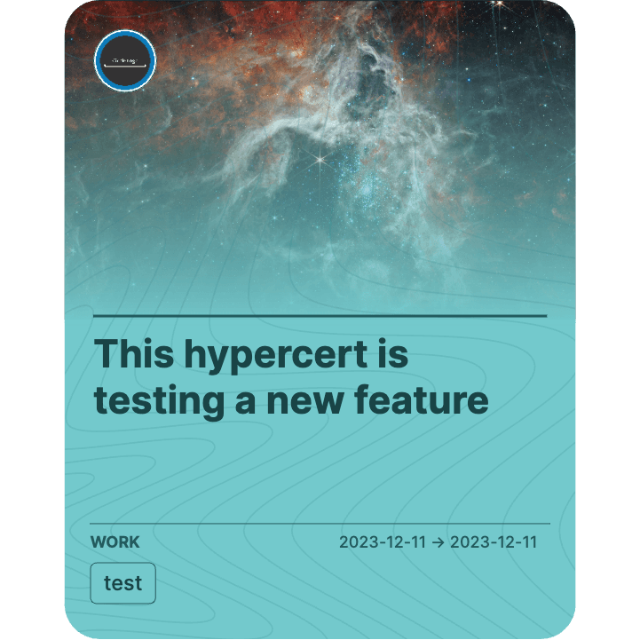 This hypercert is testing a new feature