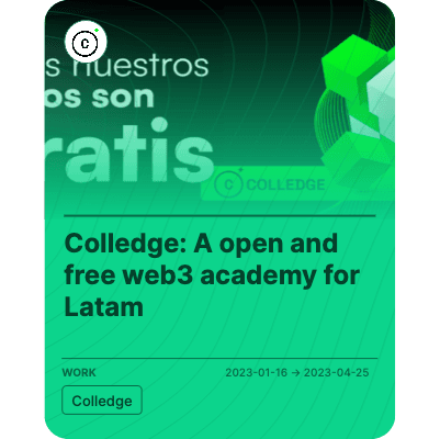 Colledge: A open and free web3 academy for Latam