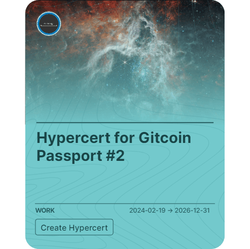 Hypercert for Gitcoin Passport #2