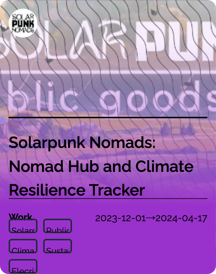 Solarpunk Nomads: Nomad Hub and Climate Resilience Tracker