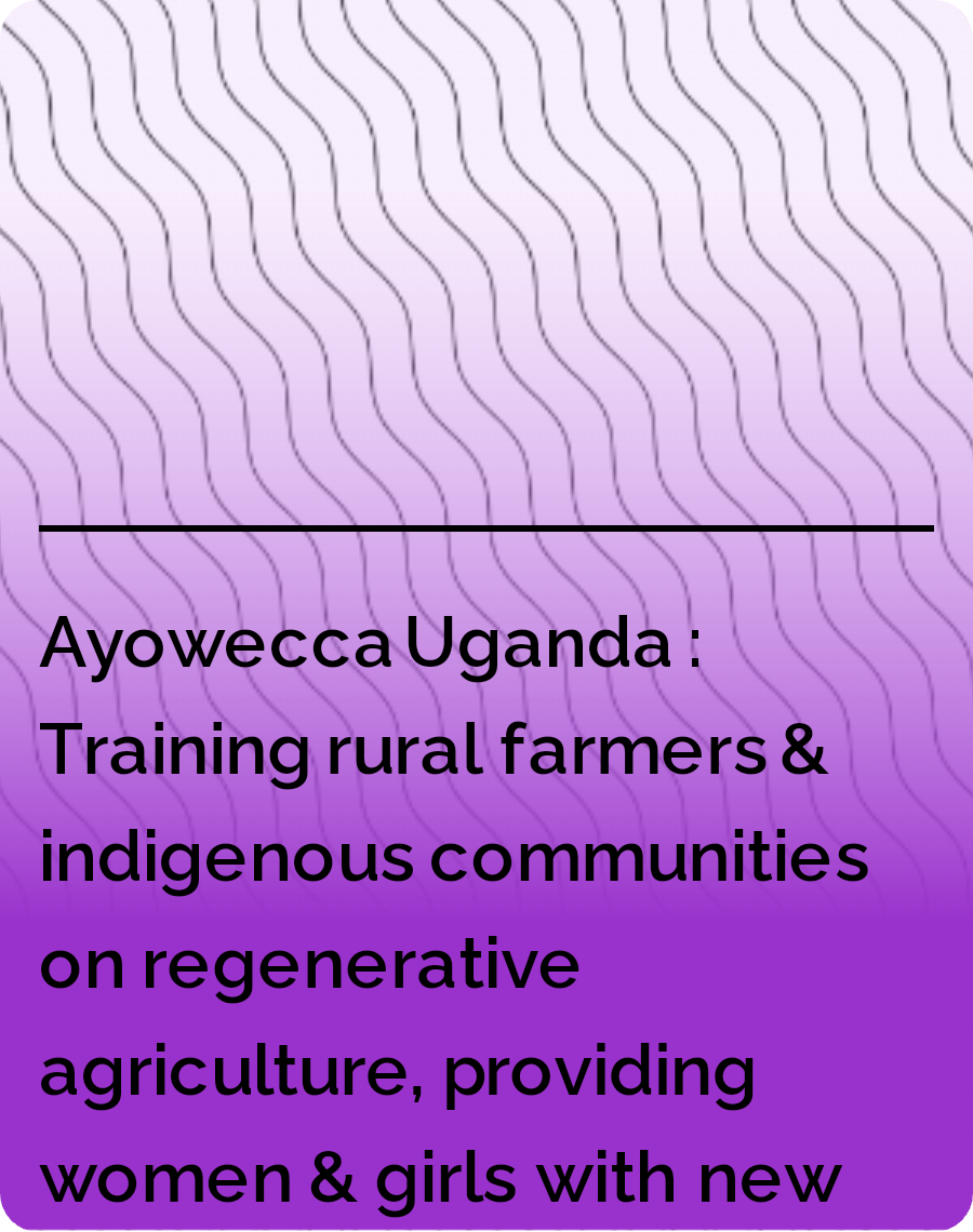  Ayowecca Uganda : Training rural farmers & indigenous communities on regenerative agriculture, providing women & girls with new skills for economic empowerment and planting fruit trees in school & health centers