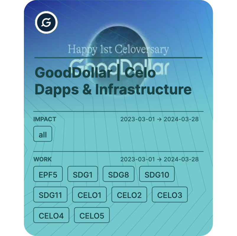 GoodDollar | Celo Dapps & Infrastructure 