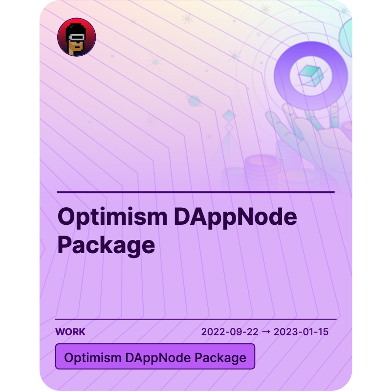 Optimism DAppNode Package