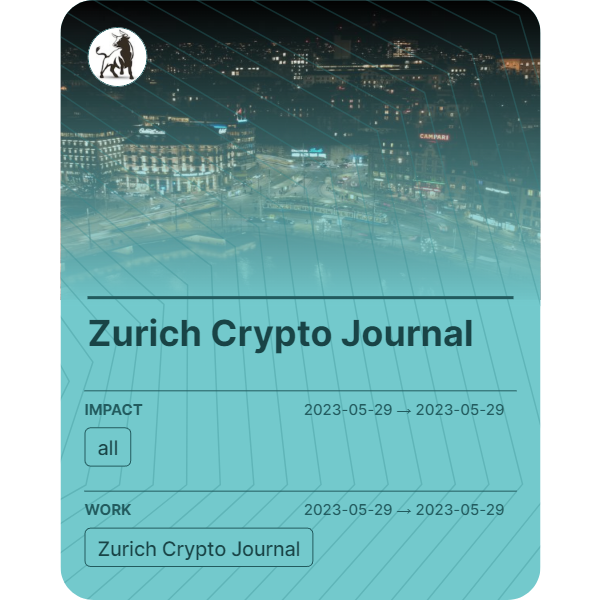 Zurich Crypto Journal