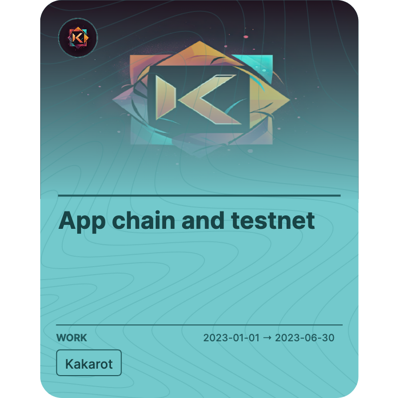 App chain and testnet