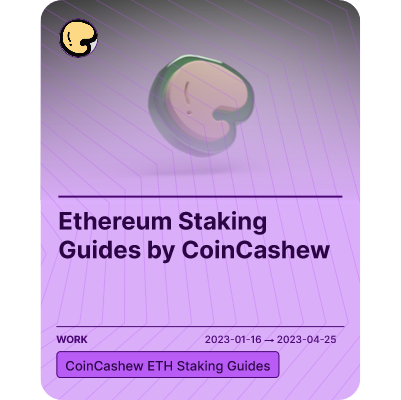 Ethereum Staking Guides by CoinCashew