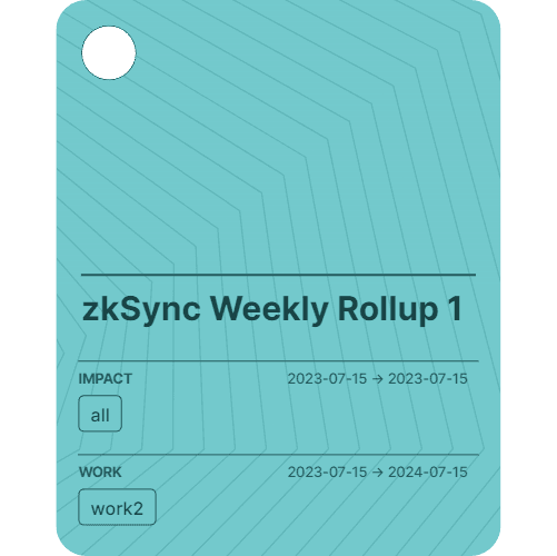 zkSync Weekly Rollup 1