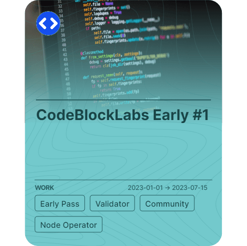 CodeBlockLabs Early #1