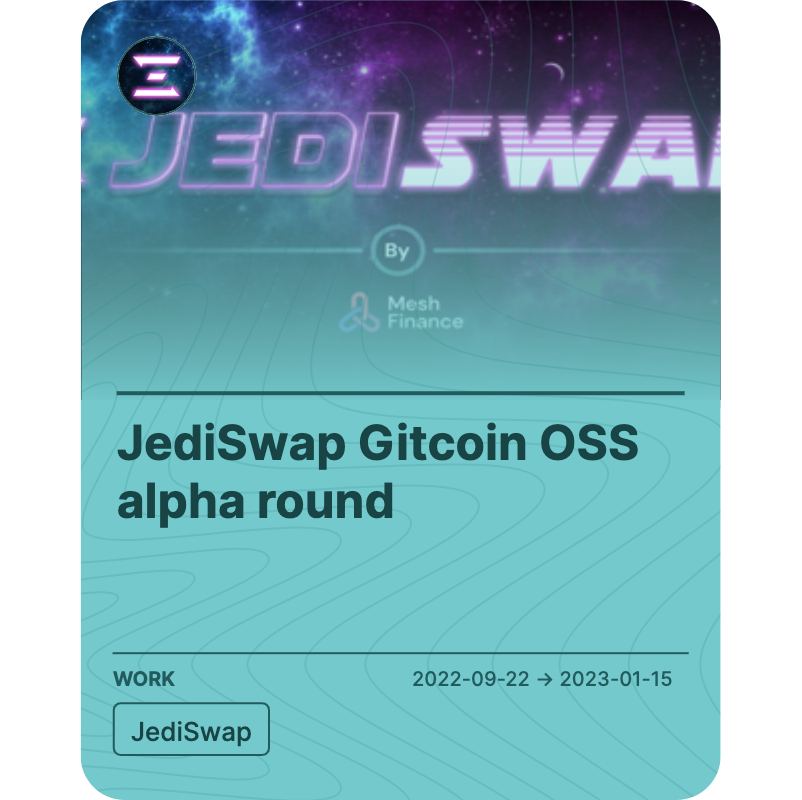 JediSwap Gitcoin OSS alpha round